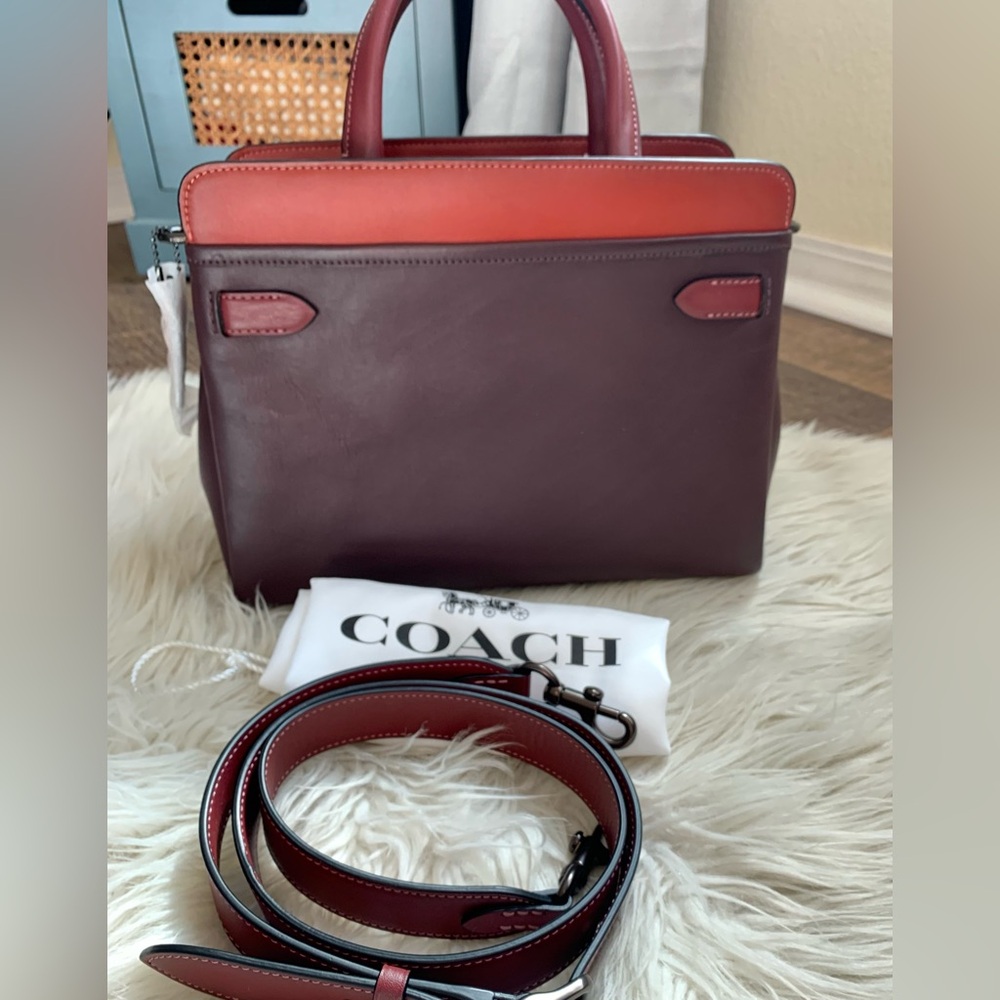 Coach Tate Carryall 29 Satchel Oxblood Multi Pewter - Picture 9 of 17